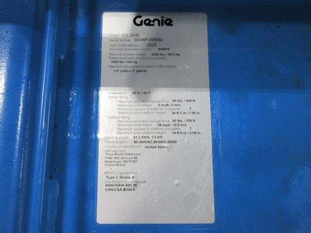 2025 Genie GS-2646-20