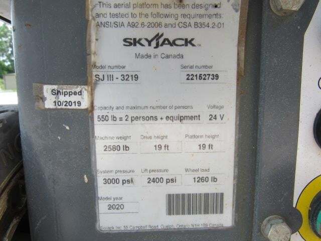 2020 Skyjack SJ3219-19