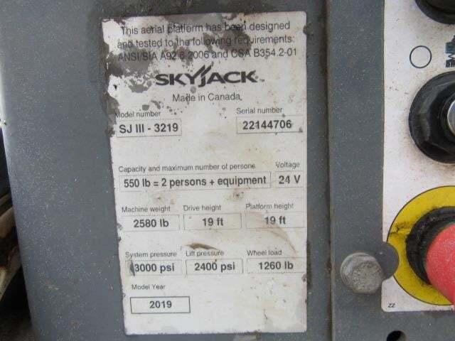 2019 Skyjack SJ3219-19