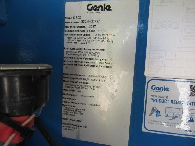 2017 Genie S-60X-25