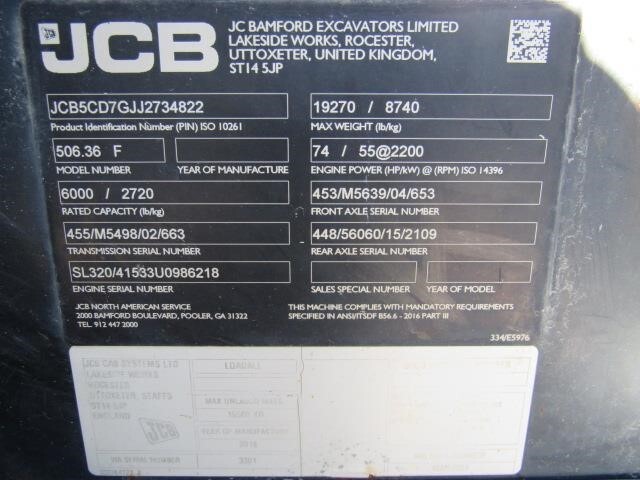2018 JCB 506-36-27