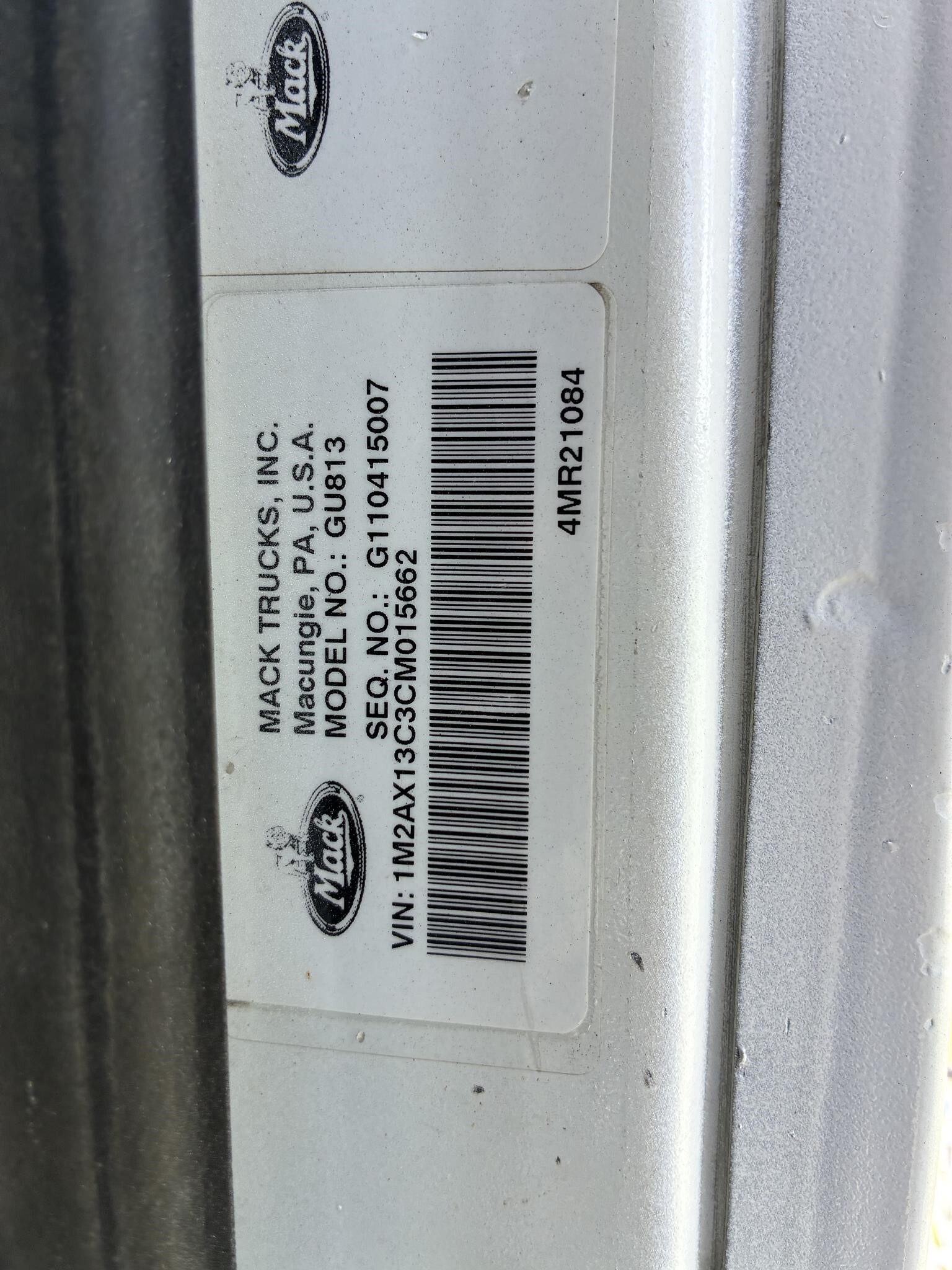 2012 Mack GRANITE GU813