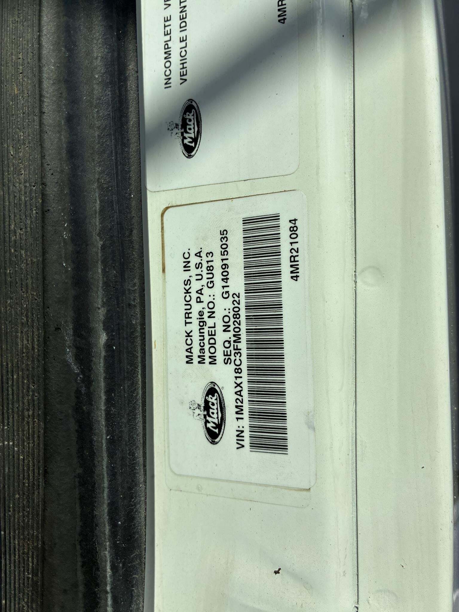 2015 Mack GRANITE GU813