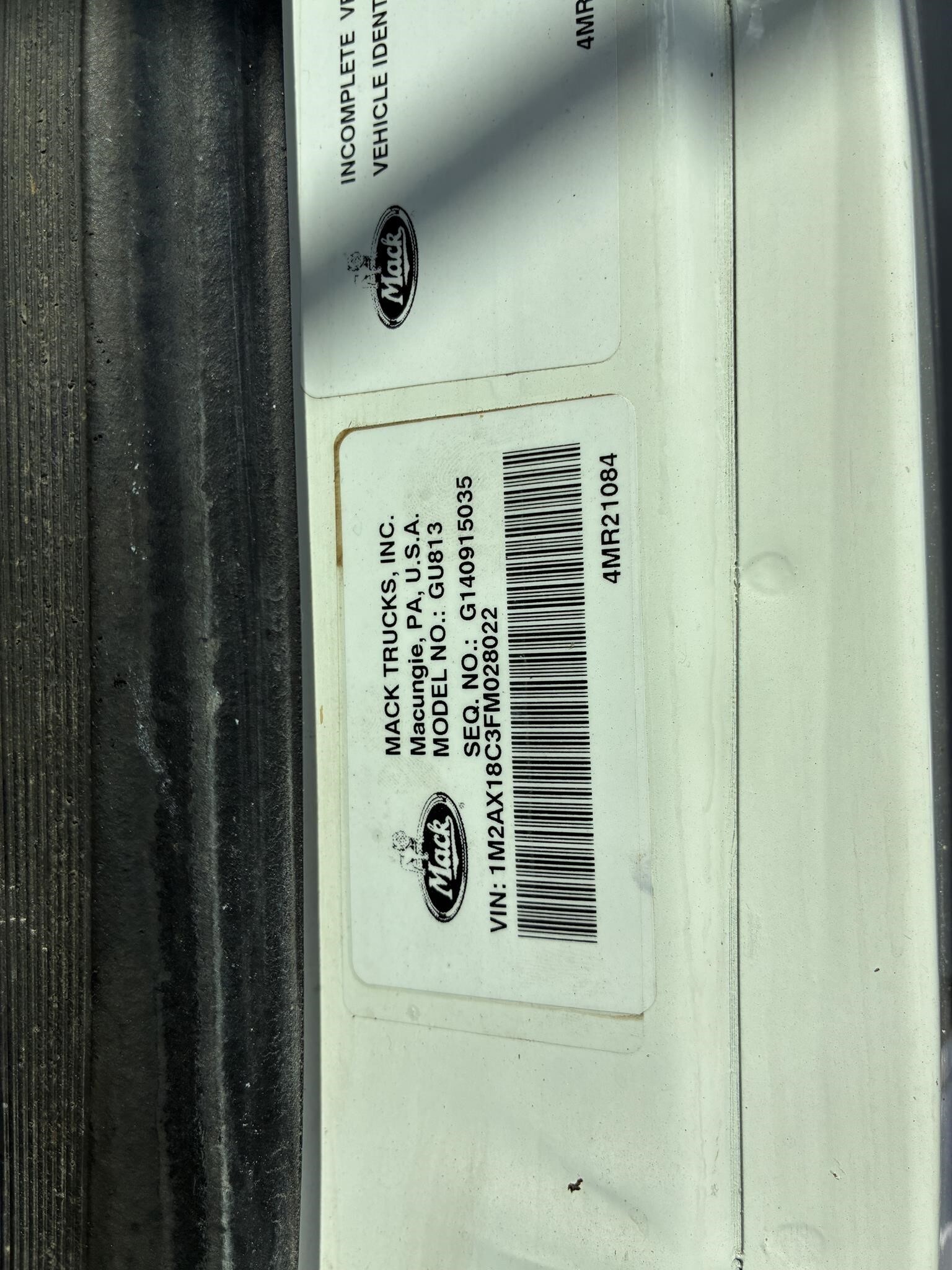 2015 Mack GRANITE GU813