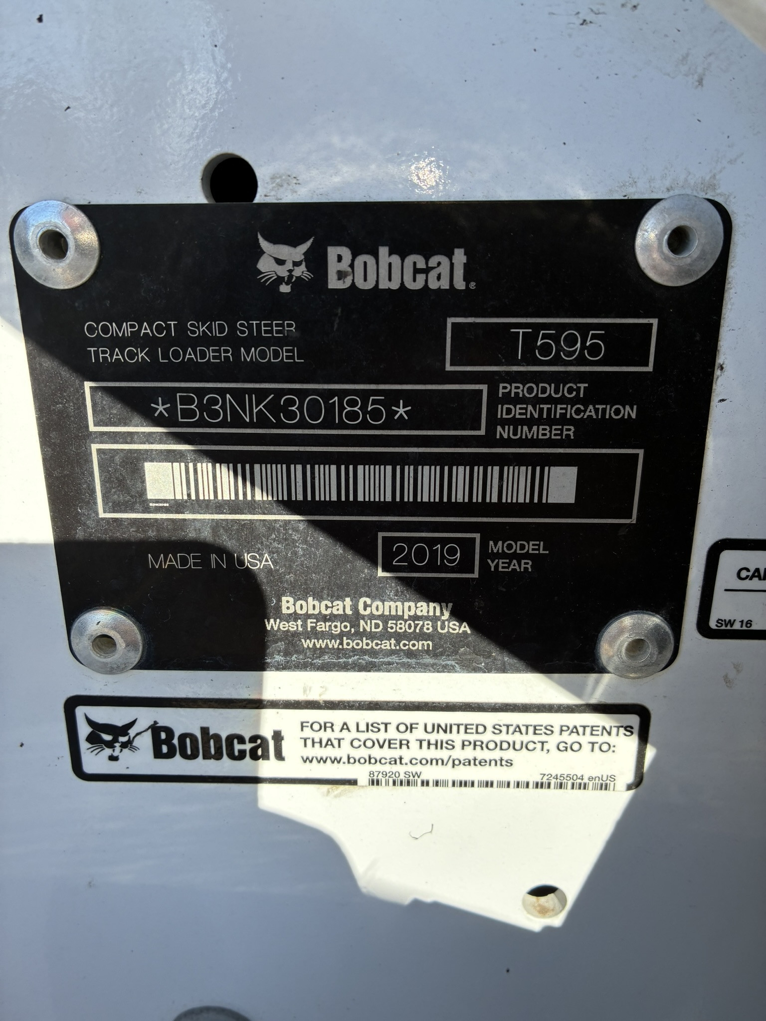 2019 Bobcat T595 STANDARD