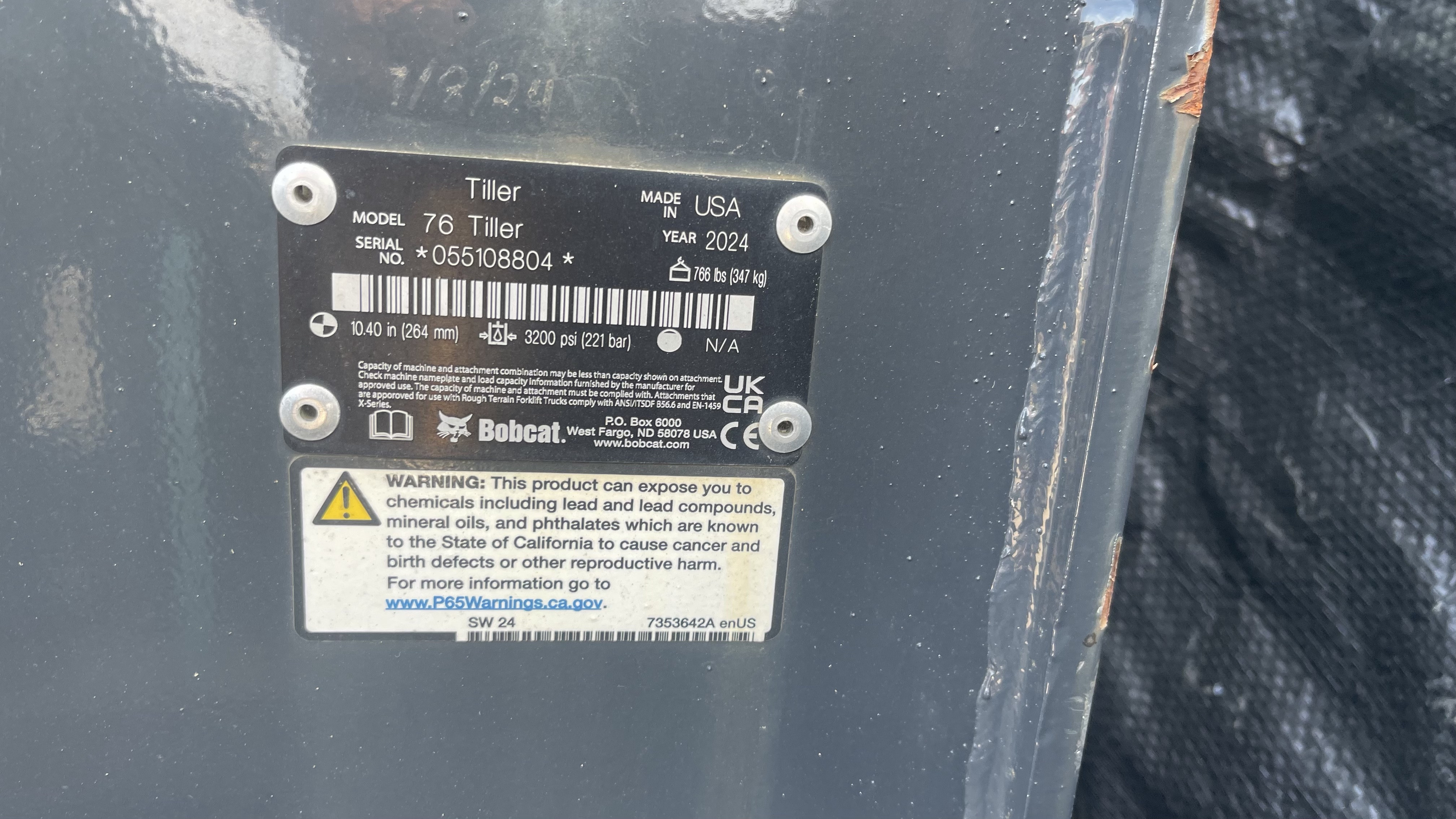 2024 Bobcat ROTARY TILLER, 76 IN.