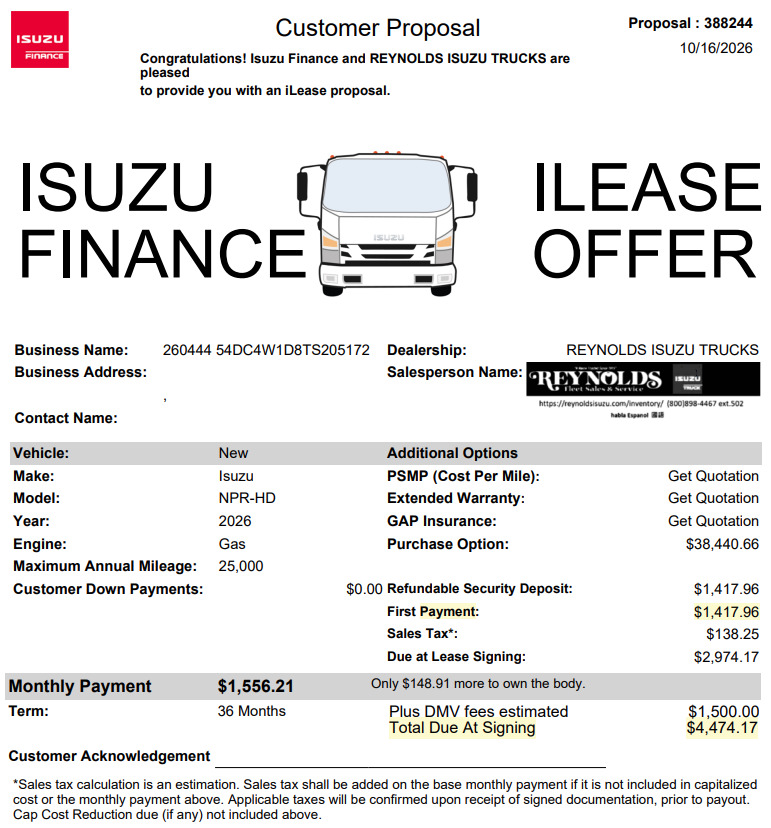 2026 Isuzu NPR HD GAS 14 ft.