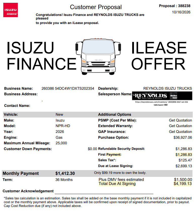 2026 Isuzu NPR HD GAS 16'
