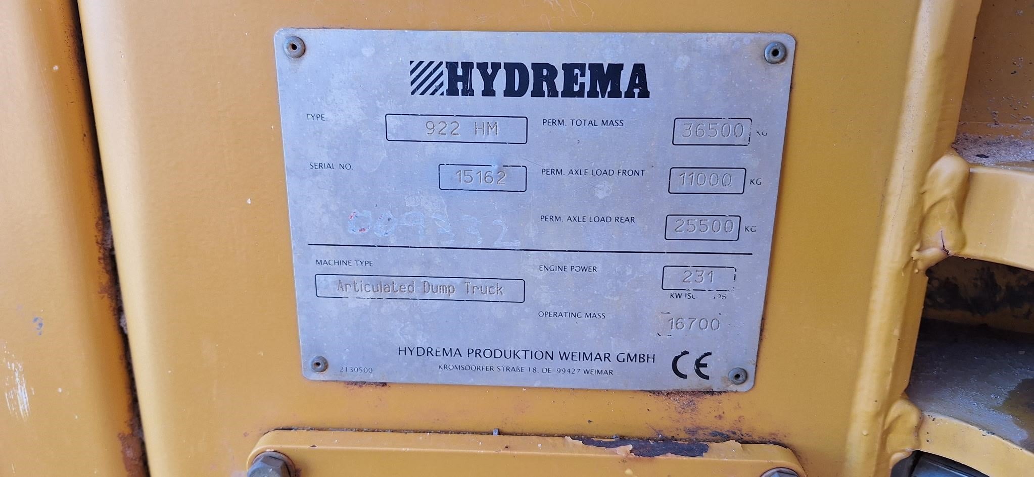 2022 Hydrema 922HM