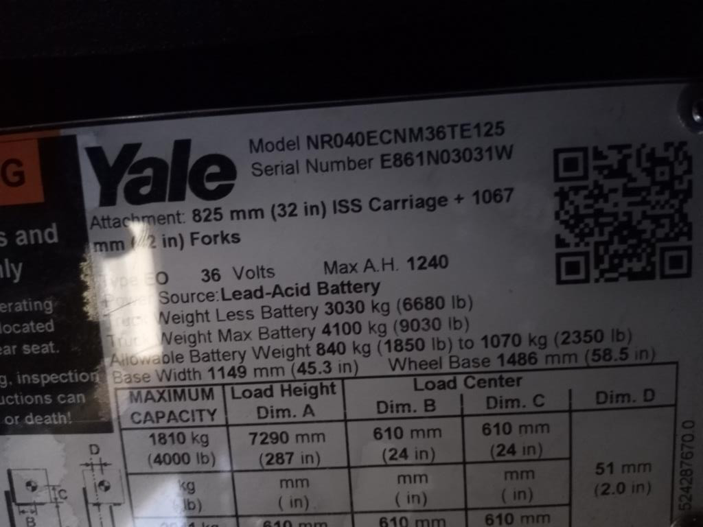 2022 Yale NR040EC