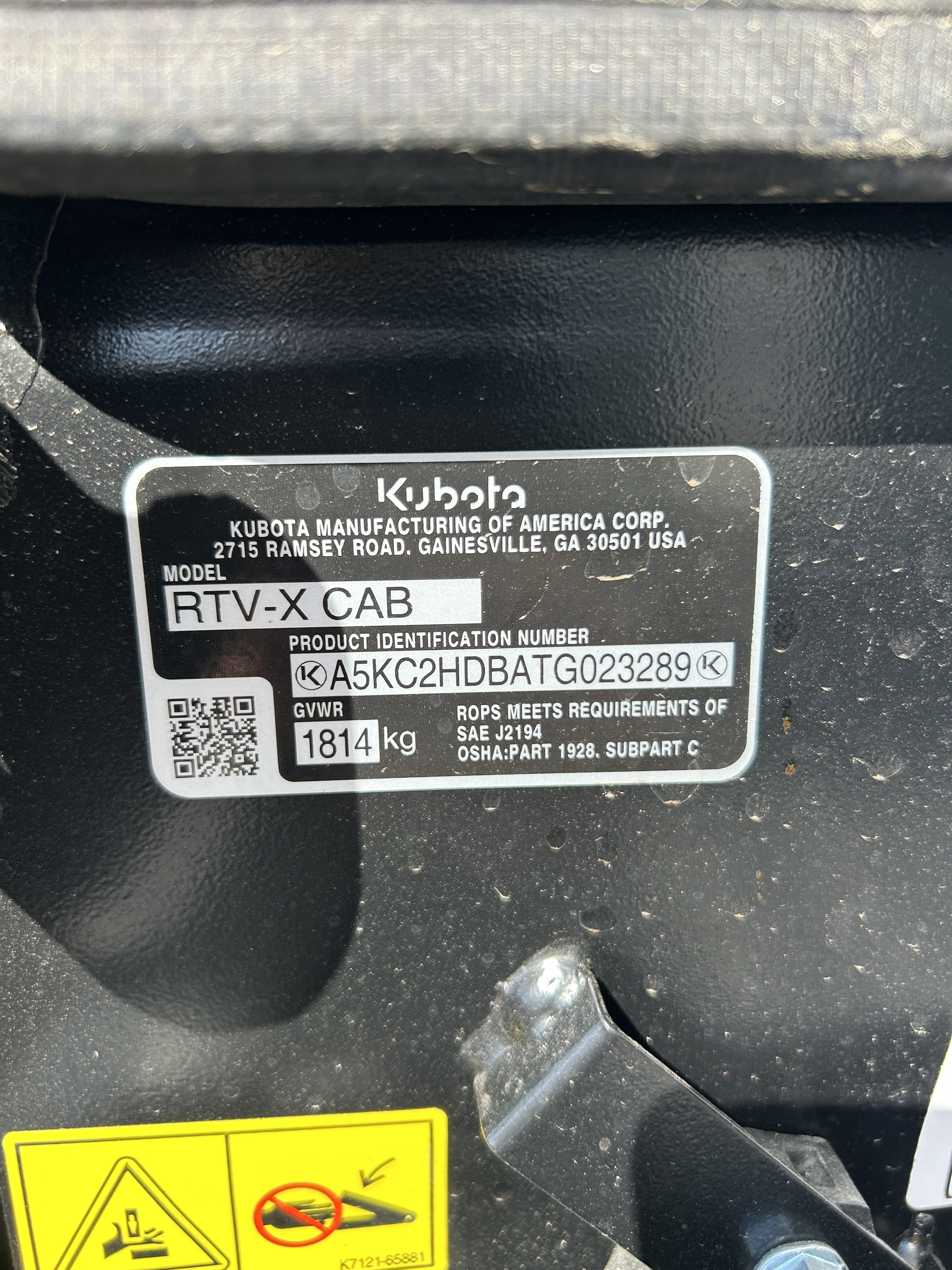 0 Kubota RTVX2C-PDLHS-1