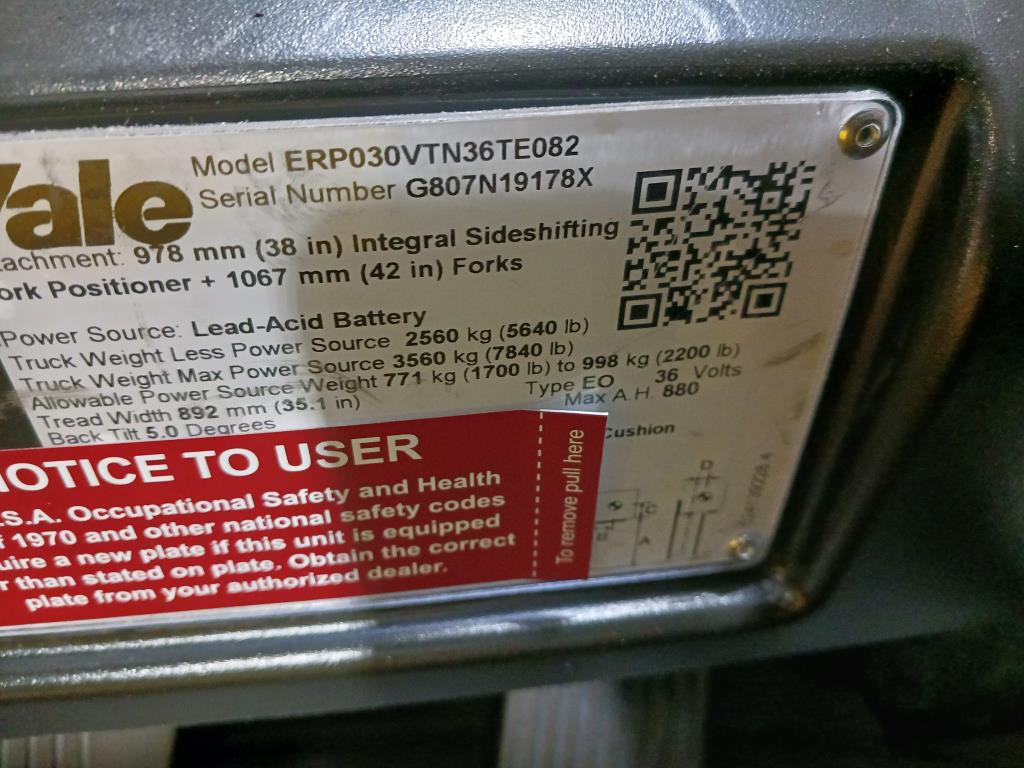 0 Yale ERP030VT