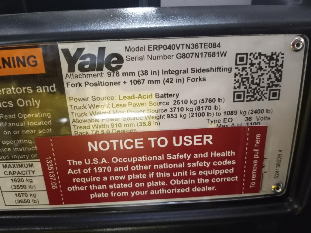 2022 Yale ERP-040VT
