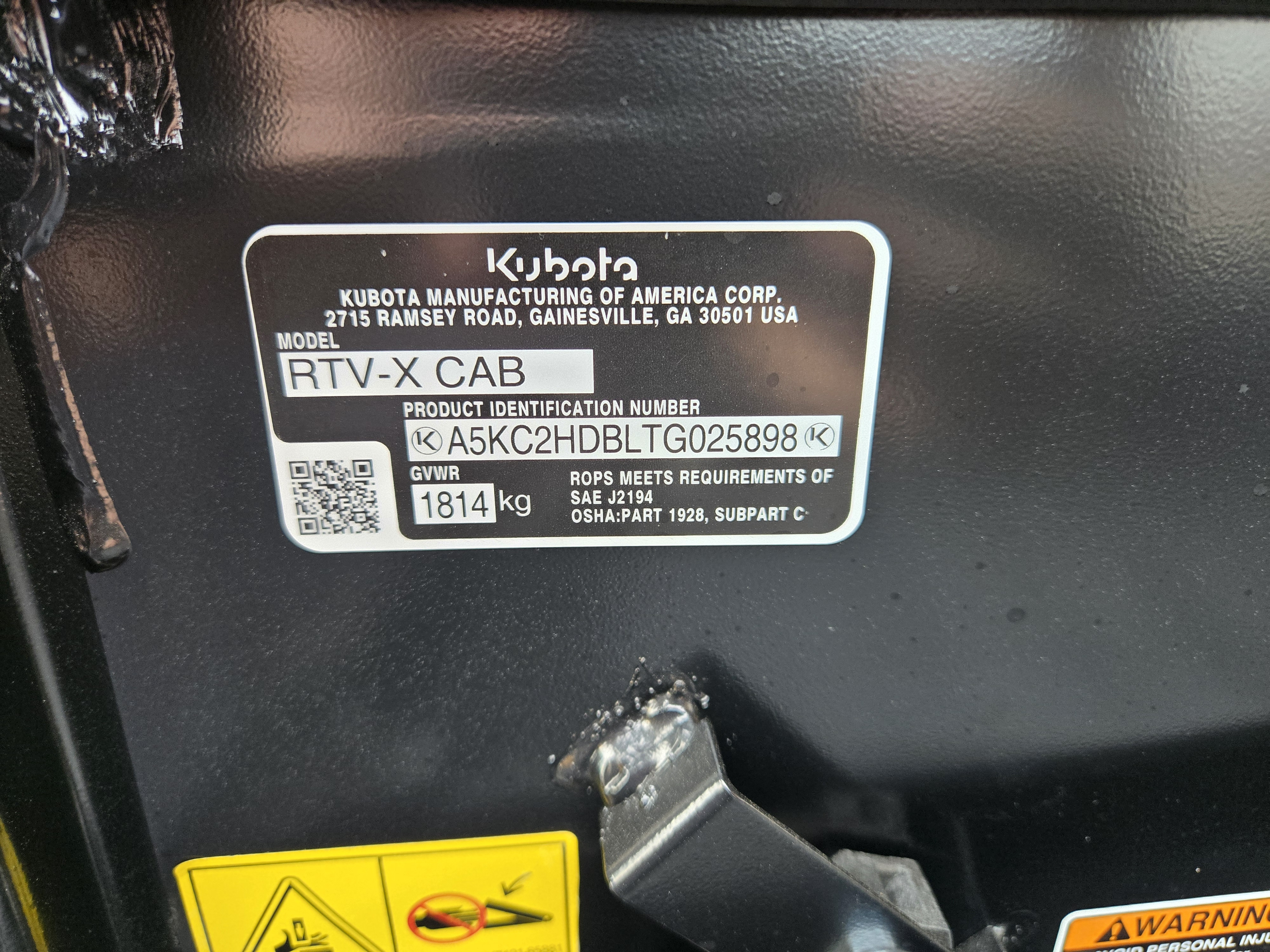 0 Kubota RTVX2C-PDLHS-1