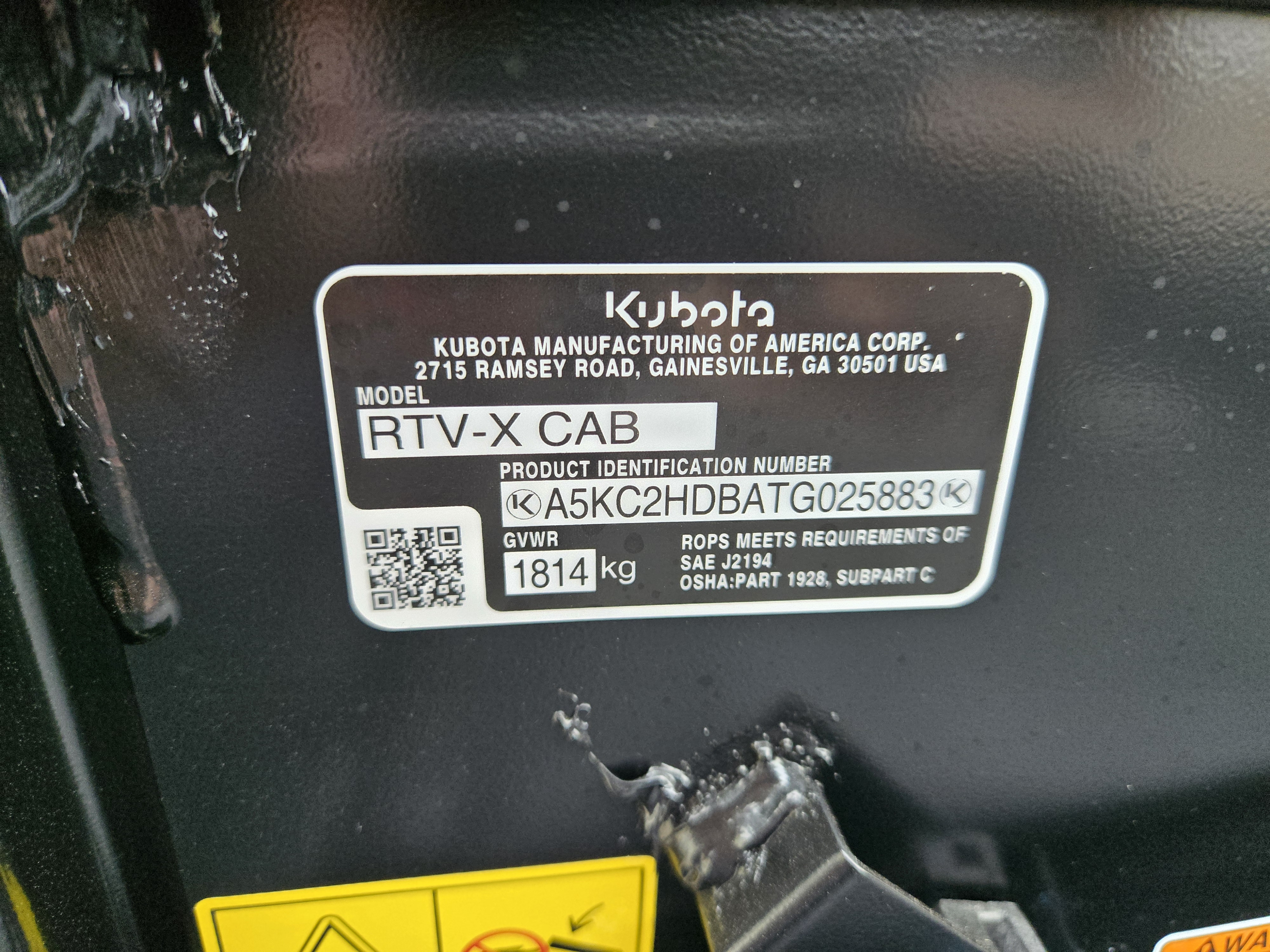 0 Kubota RTVX2C-PDLHS-1