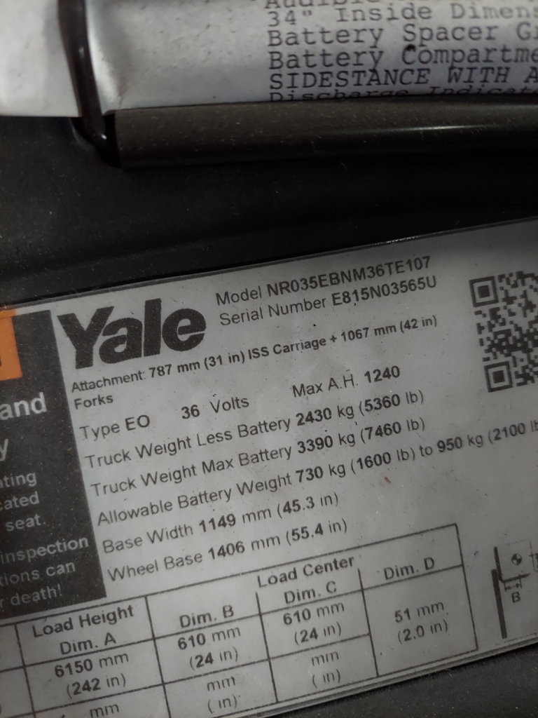 2020 Yale NR035EB