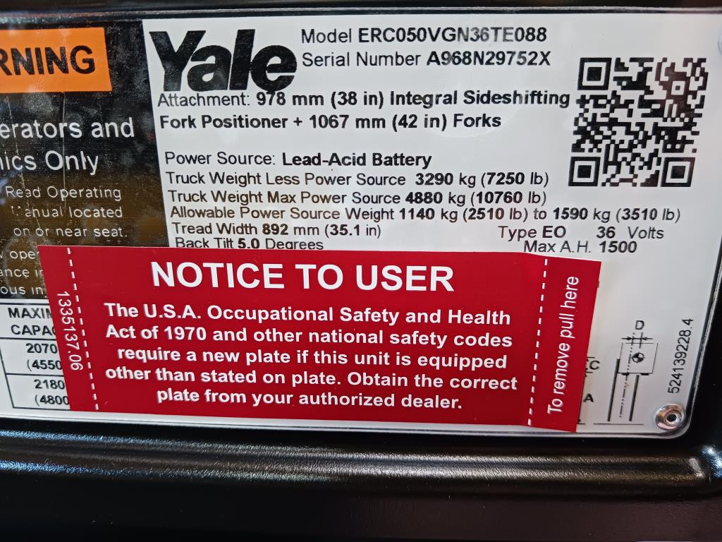 0 Yale ERC050VG