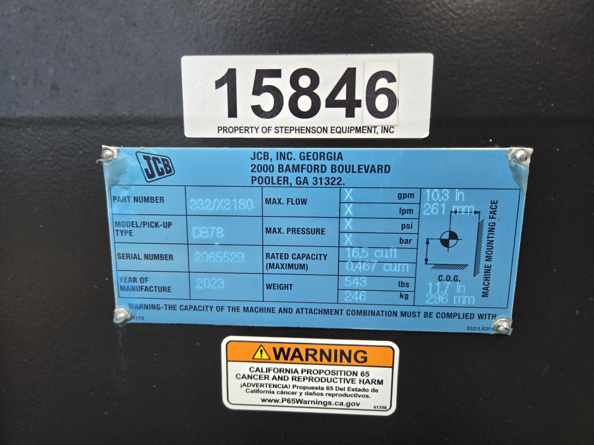 2023 JCB 78" BUCKET