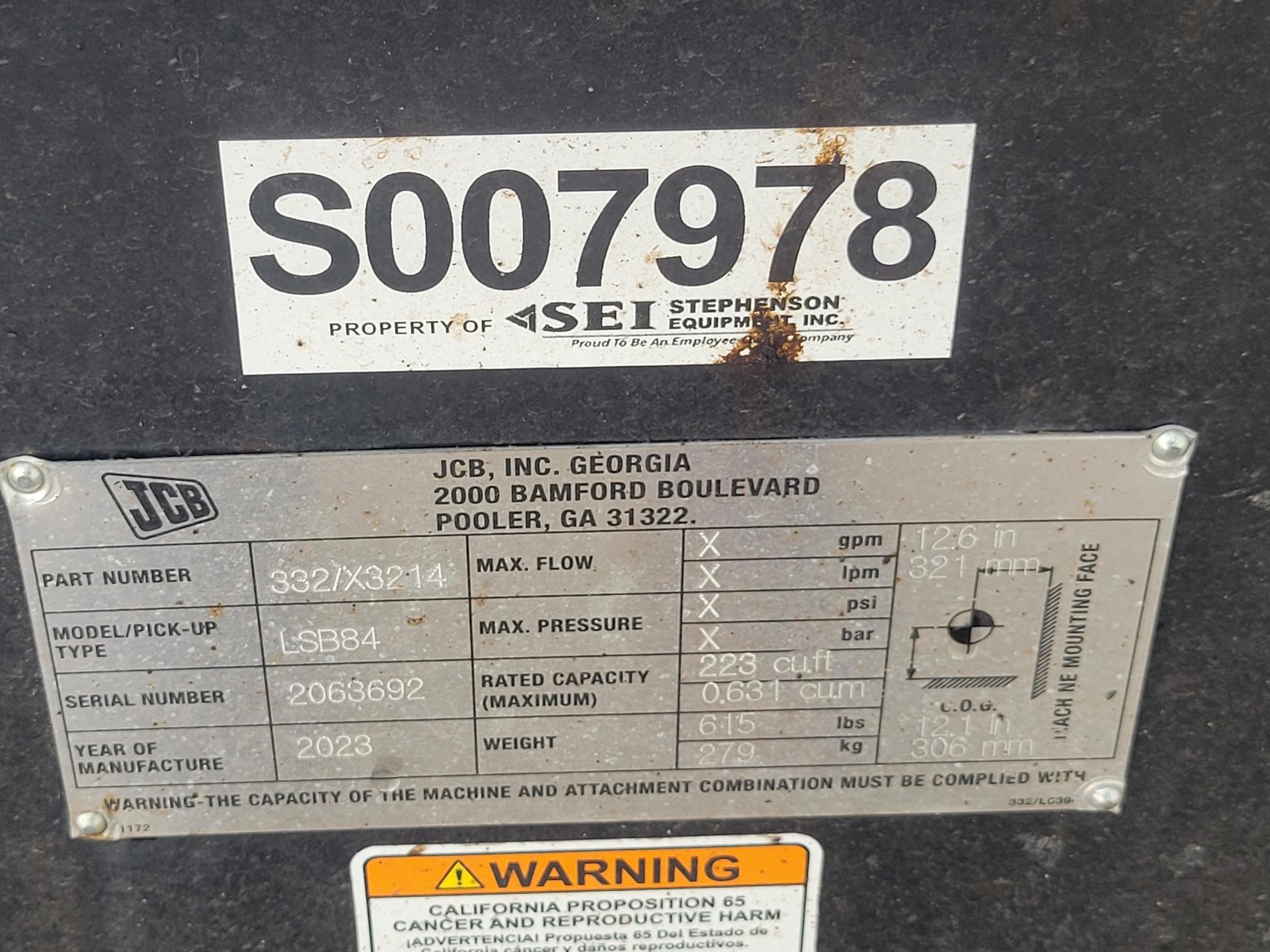 2023 JCB 84" BUCKET