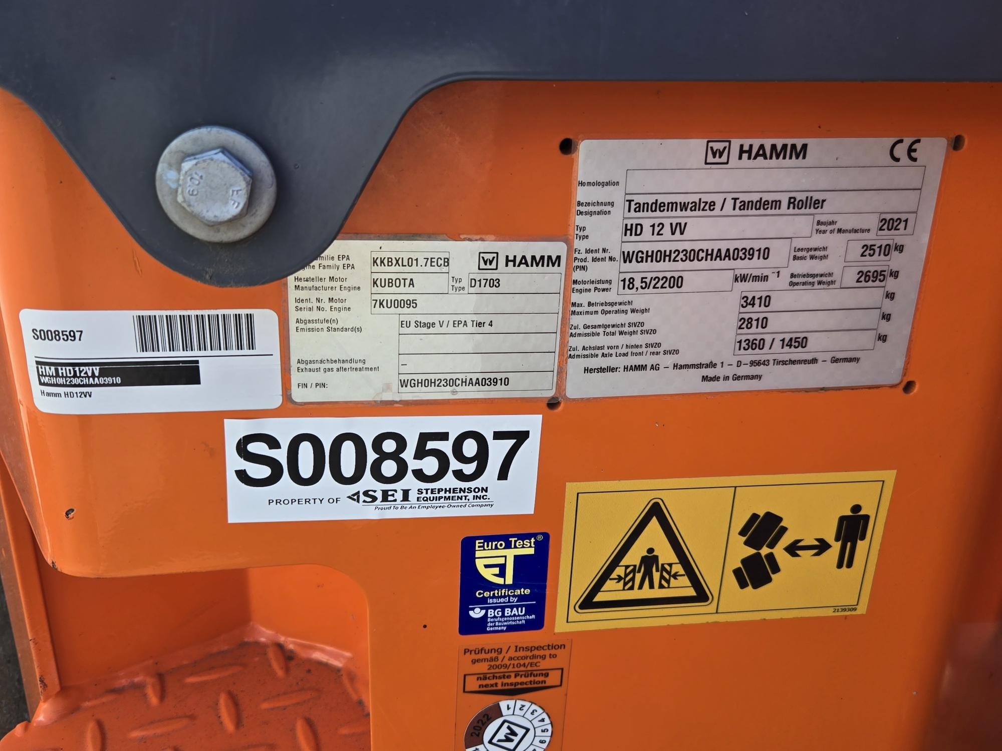 2021 Hamm HD12VV