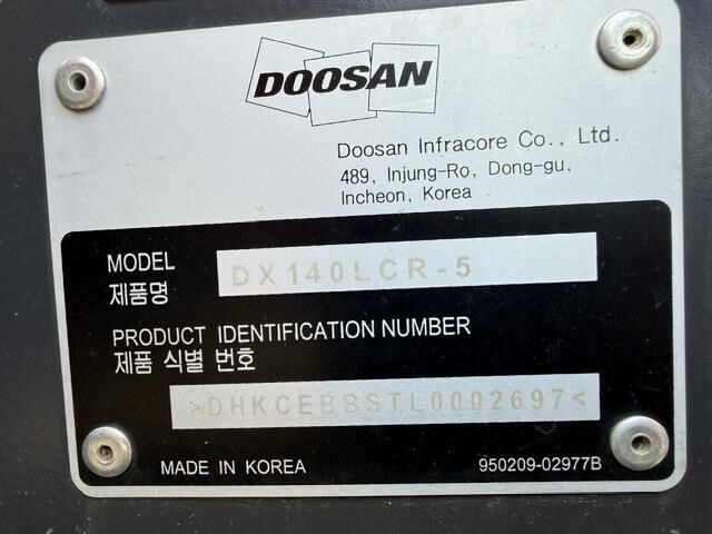 2020 Doosan DX140LCR-5