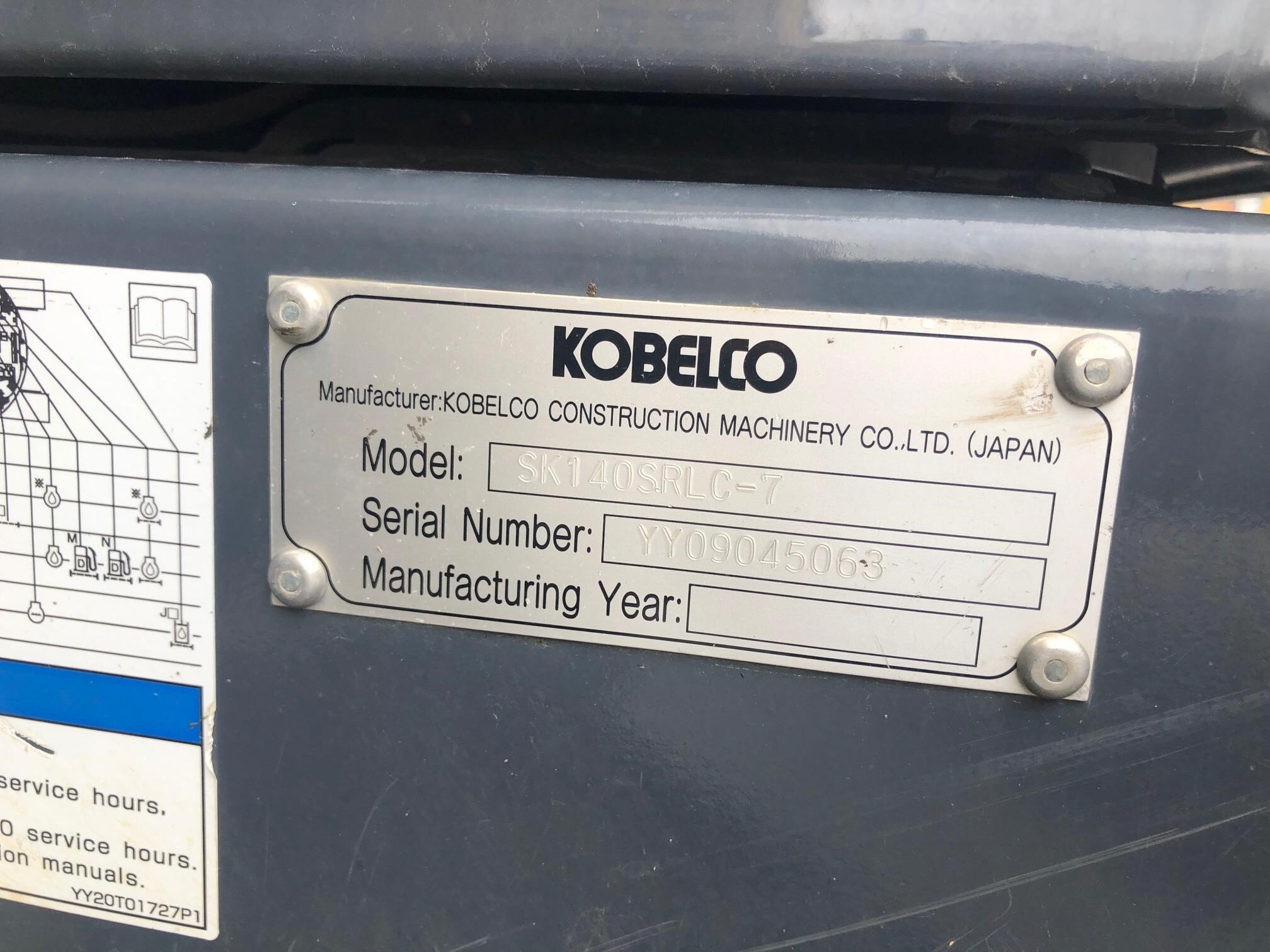 2020 Kobelco SK140SR LC-7