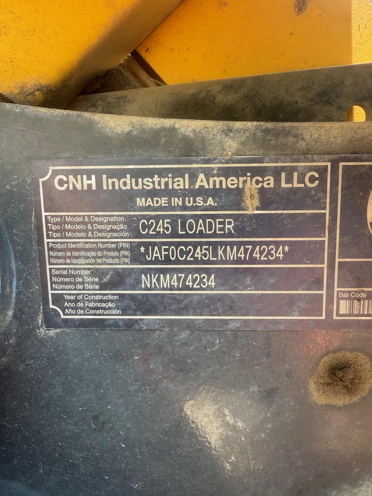 2019 New Holland C245