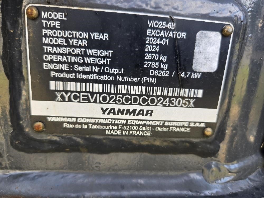 2024 Yanmar VIO25-6B
