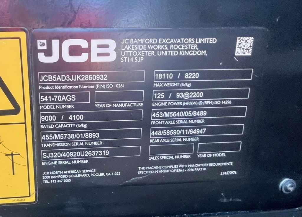 2019 JCB 541-70 AG-S