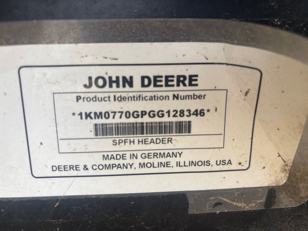 2016 John Deere SPFH CORN HEADER SERIES 770