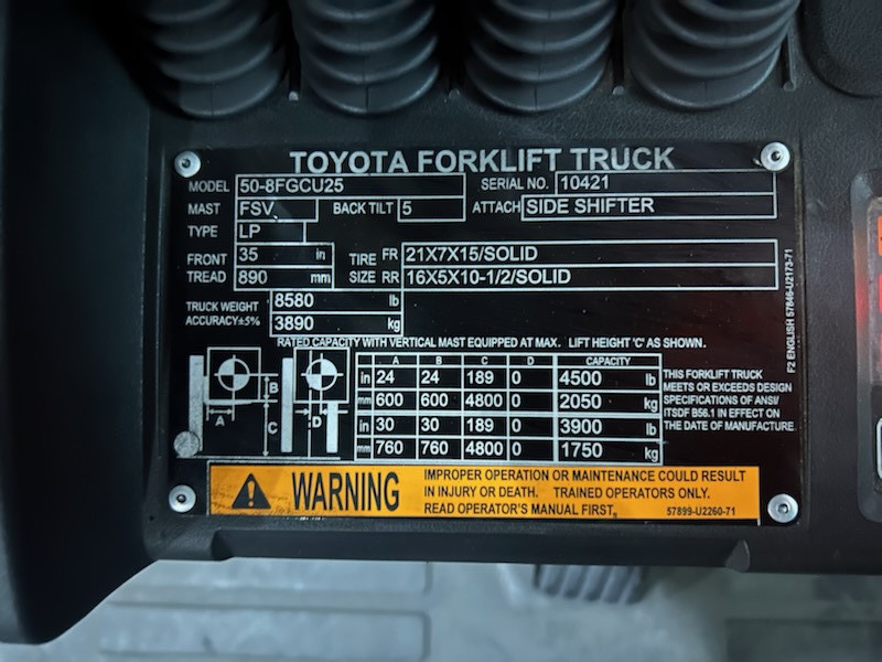 2022 Toyota Material Handling 50-8FGCU25