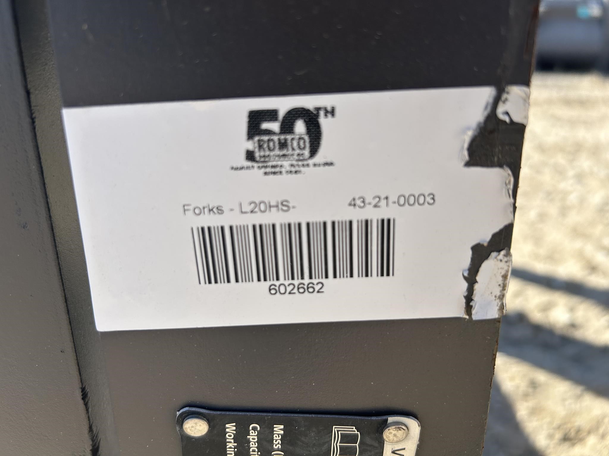 0 Volvo QC FORKS L20HS WHEEL LOADER