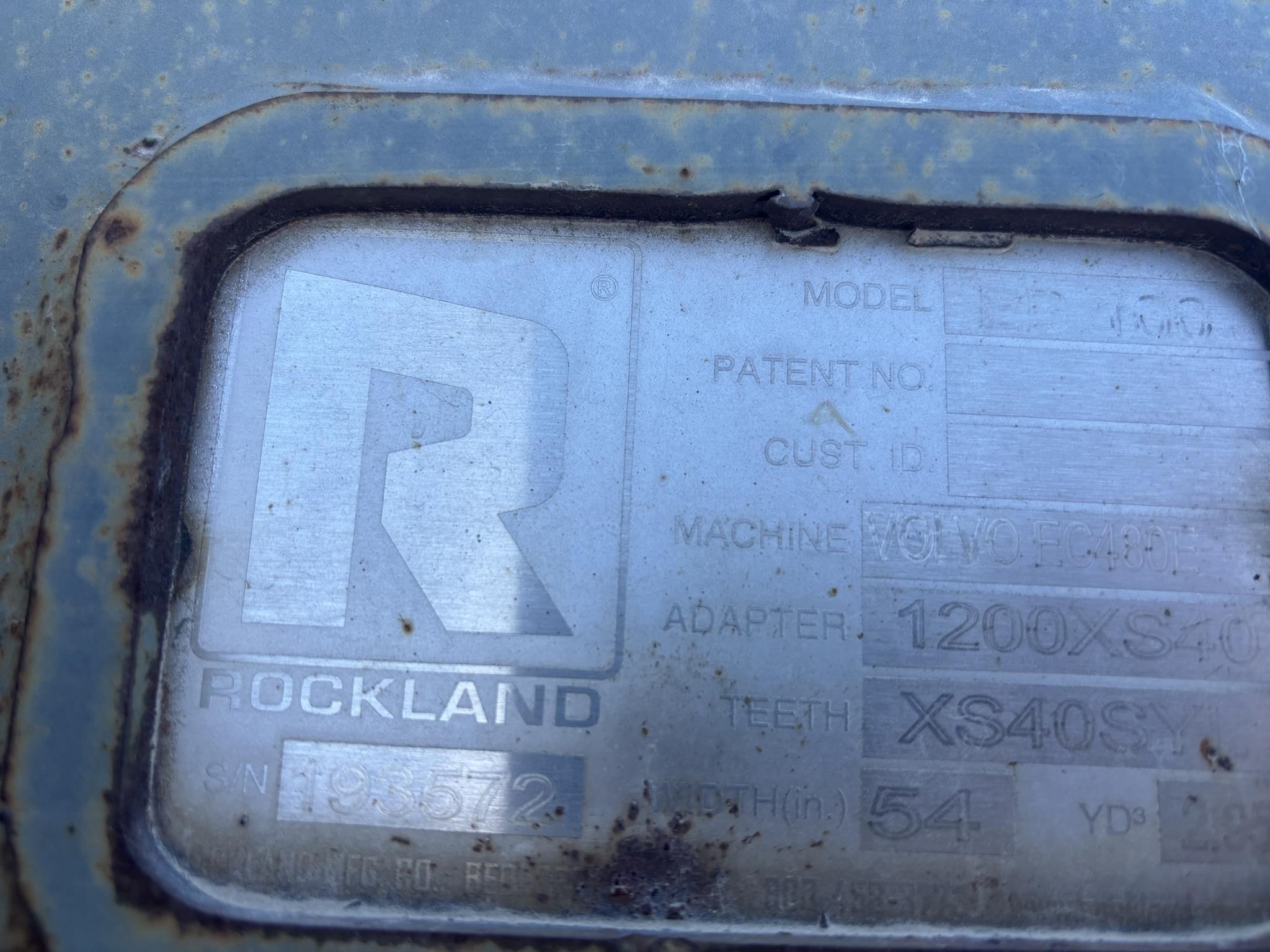 0 Rockland 54 in. BUCKET - VOLVO EC480EL EXCAVATOR