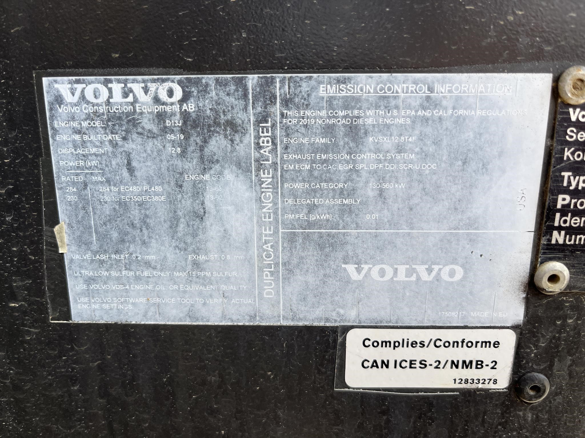 2019 Volvo EC480EL