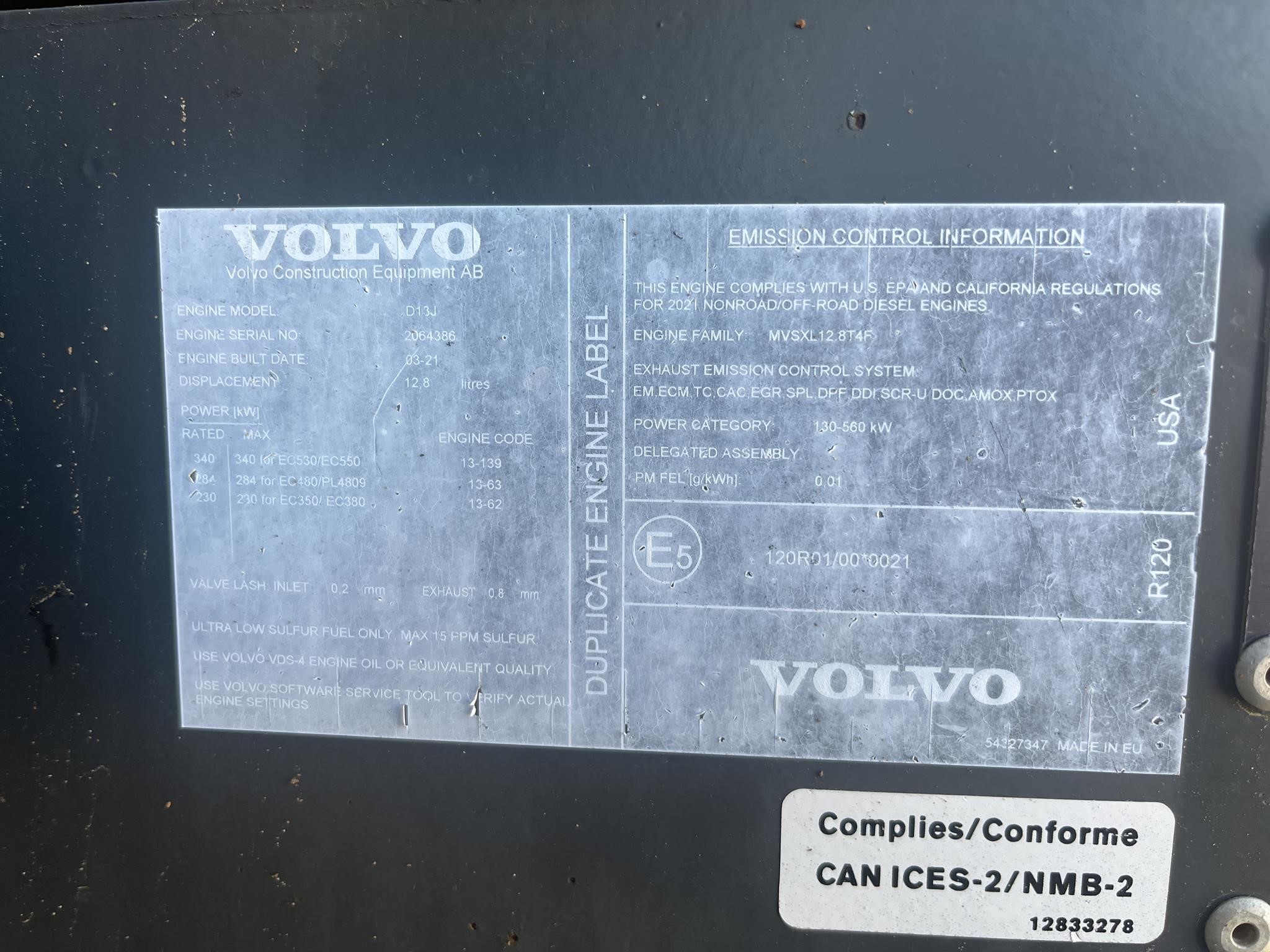 2021 Volvo EC550EL