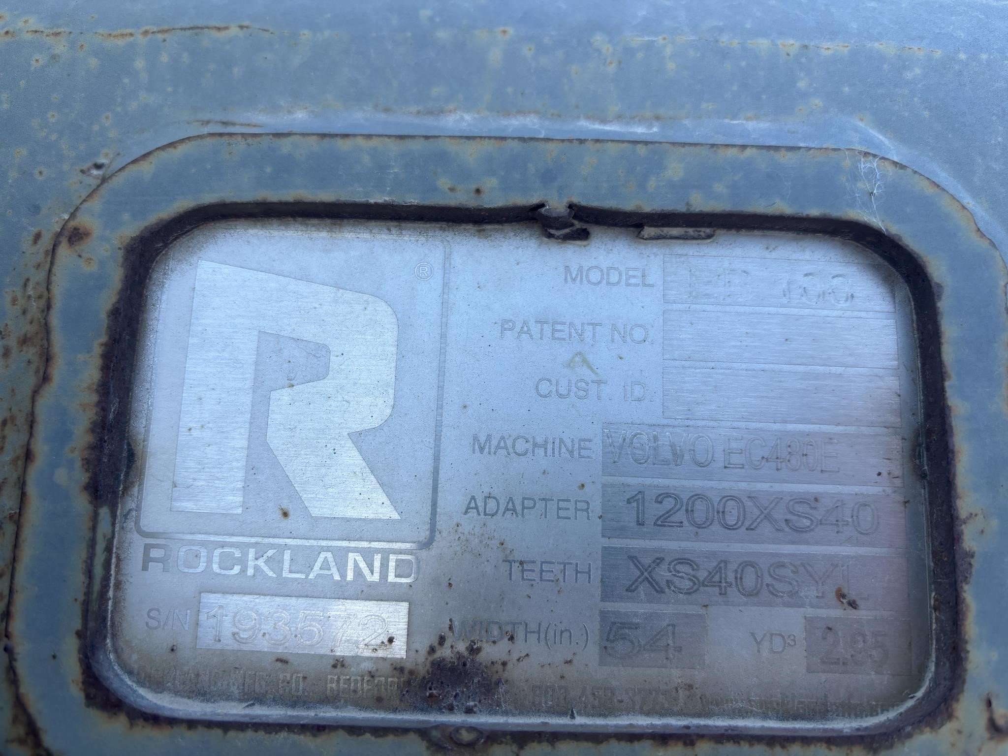 0 Rockland 54 in. BUCKET - VOLVO EC480EL EXCAVATOR