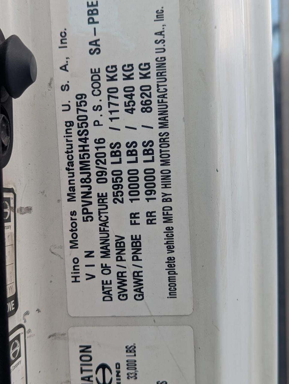 2017 Hino 268A