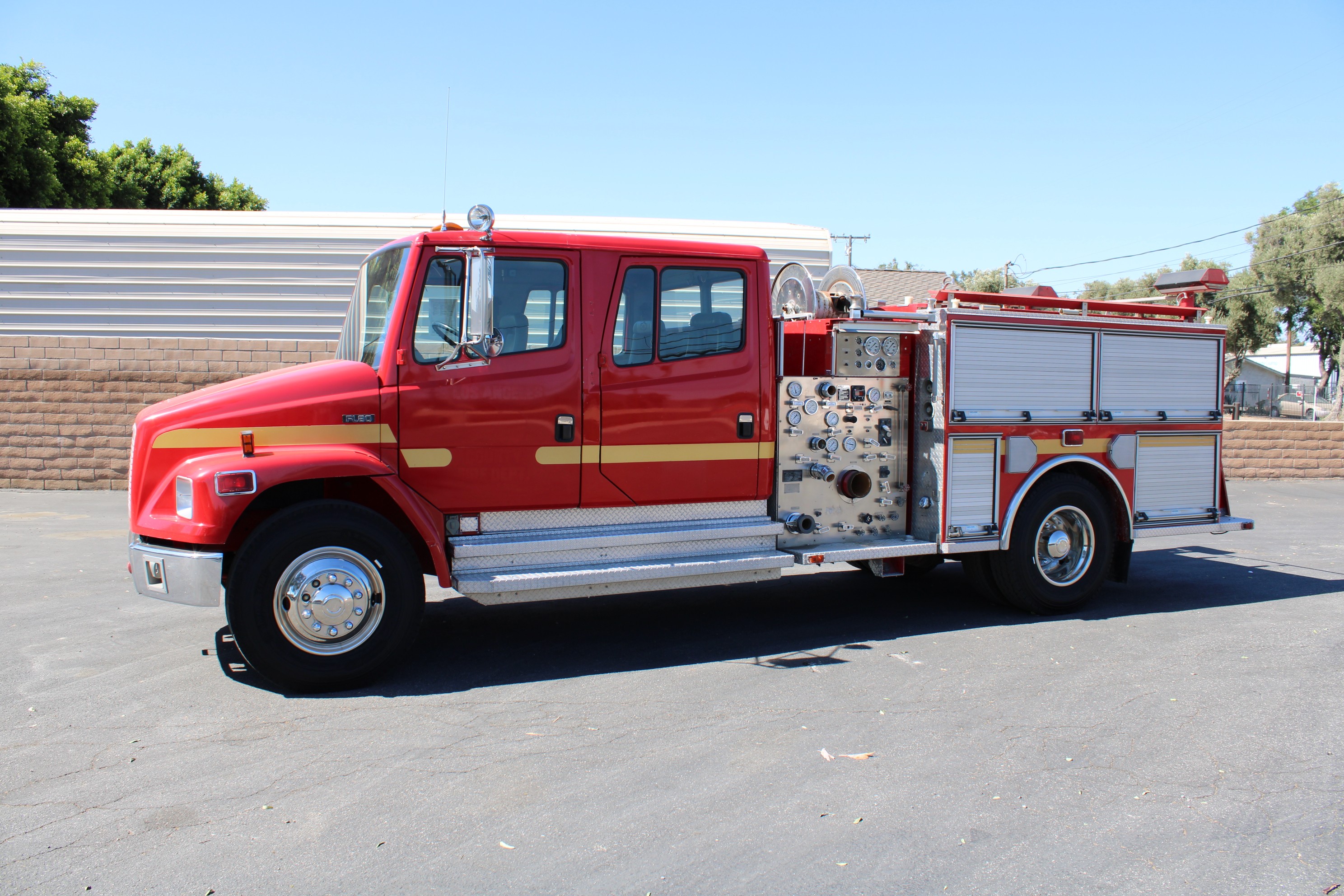 Used 1993 Freightliner FL80 Crew Cab Fire Engine Pumper Truck in